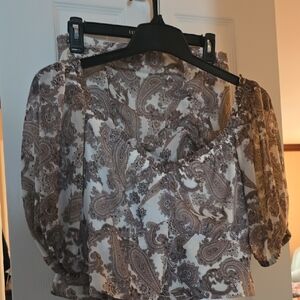 Express Brown Paisley W/ Matchjng Skirt